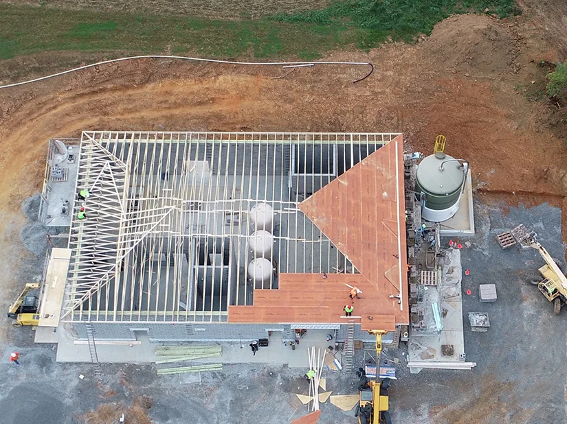 Aerial photo of Water Treatment Plant Construction